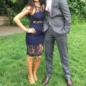 Navy Blue Lace Dress